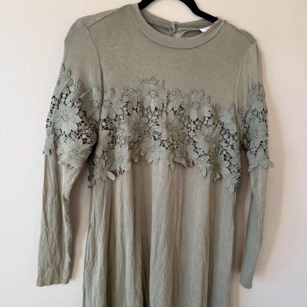 Francesca's Collections Olive Long Sleeve Dress